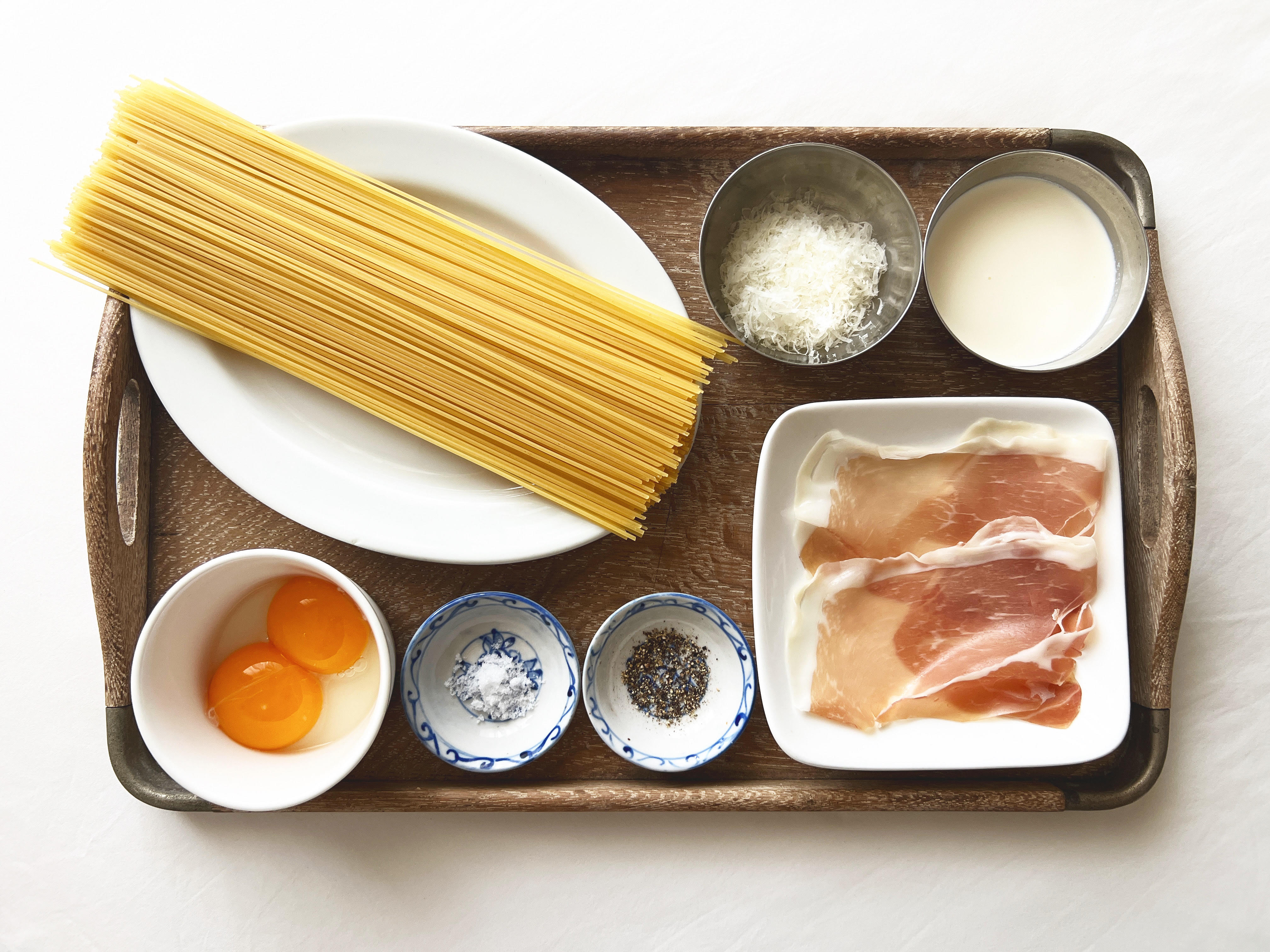 冷製カルボナーラ材料